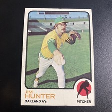 1973 Topps Baseball Jim Hunter Oakland Athletics Card #235 Hall of Famer