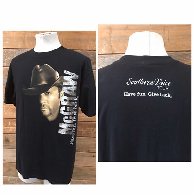 Tim McGraw Southern Voice Concert Tour Have Fun Give Back Men's XL Anvil T-Shirt