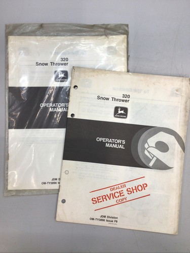 JOHN DEERE 320 SNOW THROWER OPERATORS MANUAL OM-TY3896 ISSUE F8 - Picture 6 of 6