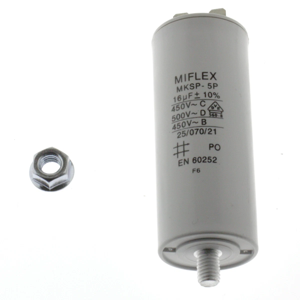 Tecnoswitch WB160MO condensatore 16uF -450V 35x71 terminale con faston