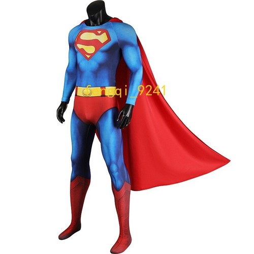 Moive Superman 1978 Christopher Reeve Bodysuit Cosplay Costume Jumpsuit Zentai - Picture 20 of 26