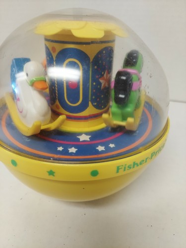 Vintage Musical Fisher Price Roly Poly Chime Ball Rocking Horse - Picture 6 of 10