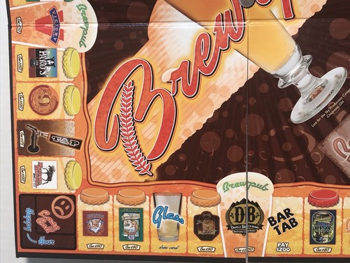 Unused Brew•Opoly 18x18 Quad Fold Game Board Replacement Game Piece Black Back - Picture 3 of 4
