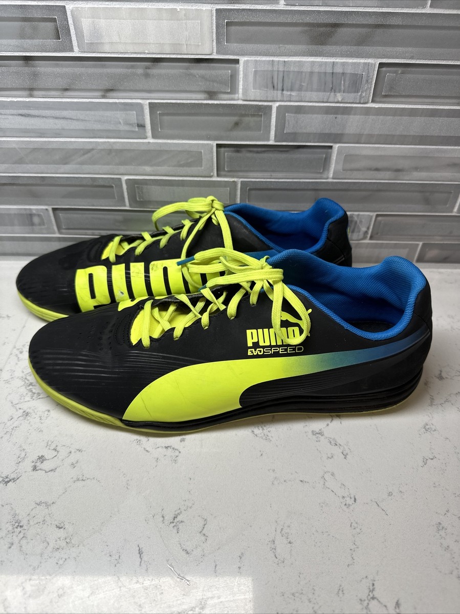 PUMA EVO SPEED Sport Lifestyle Mens Black / Yellow /Blue Sneakers