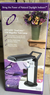 OttLite OTL T63G52 13w Magnifier Task Lamp with Swivel Base NIB Black.