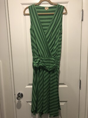 Ella Moss Blue green Striped Halter Dress wrap asymmetrical hem Small USA  A49 | eBay