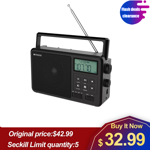 Retekess TR638 Portable FM/AM/SW Radio Bluetooth Digital Turning LED ...
