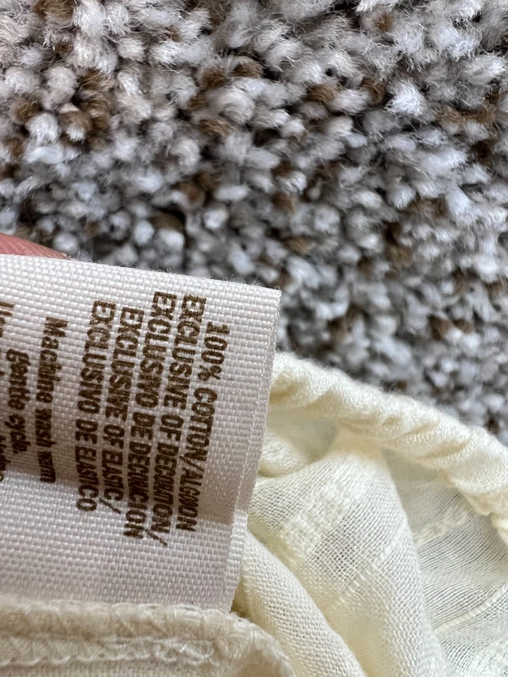 Camisa Decree Sin Mangas Top Marfil Floral Bordado Algodón Para Mujer Talla XL Foto 3 de 4