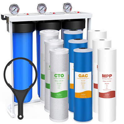 Big Blue Whole House Water Filter System 20''x4.5'' Sediment Filter 150,000 Gal