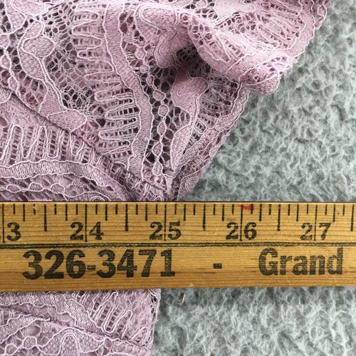 Lane Bryant Mini Lace Dress Womens 26 Purple Double tiered ruffle hem Back Zip - Picture 11 of 24