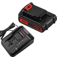  3AH Lithium Replacement Battery &Charger for Black and Decker 20Volt LBXR20