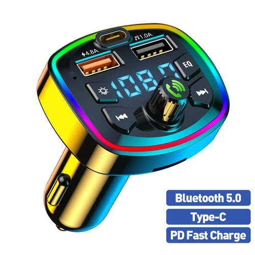 Car Wireless FM Transmitter Adapter Bluetooth 5.0 2USB PD Charger AUX Hands-Free - Picture 11 of 12