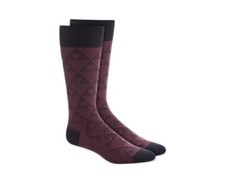 Alfani Men's Linear Triangle Socks Red Size 10-13