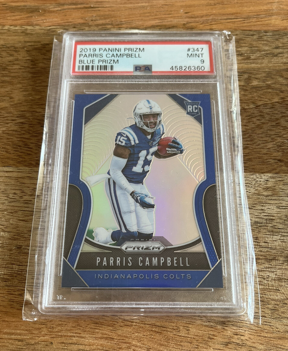 2019 Panini Prizm Parris Campbell Blue Prizm RC SSP #347 PSA 9