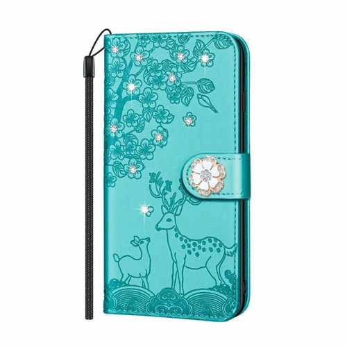 Flip Diamond Elk Deer Wallet Phone Case For iPhone 11 12 13 14 Samsung S21 S22 - Picture 3 of 14