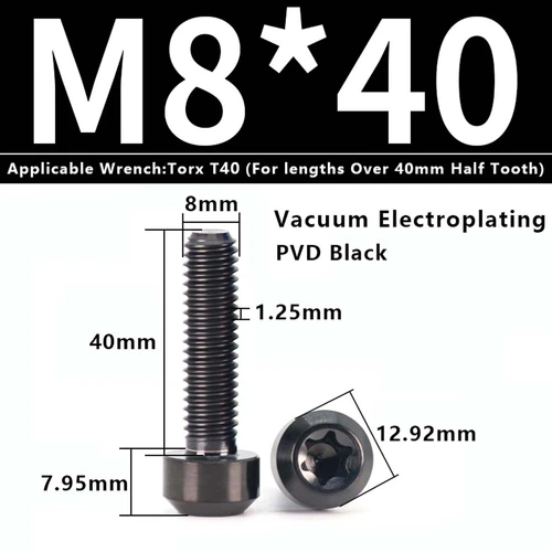 M4M5M6M8M10 Titanium Bolts Taper Cone Socket Head Motorcycle Modification Screws - Picture 160 of 205