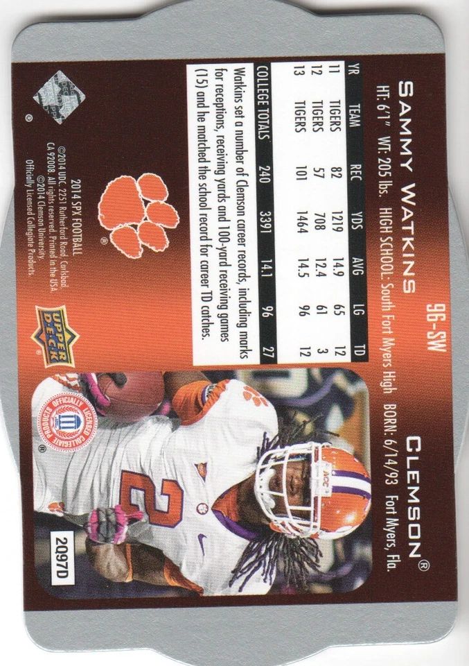 2014 SPx 1996 Inserts #96SW Sammy Watkins - FB - Image 2 of 2