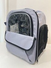 Gray/Black Fabric Pet Carrier Backpack, Clear...