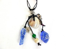 Boho Beach Glass Pendant Necklace 26" Adj Women's Jewelry USA Seller Gift