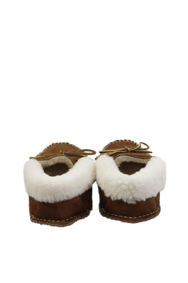 Chinelos Polo Ralph Lauren Masculino Camurça Shearling Forrado Marrom Tamanho 5 - Imagem 3 de 4