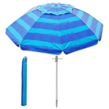 Beach Umbrella 7FT with Sand Anchor Tilt UV50 Sun Shade Portable Windproof Patio
