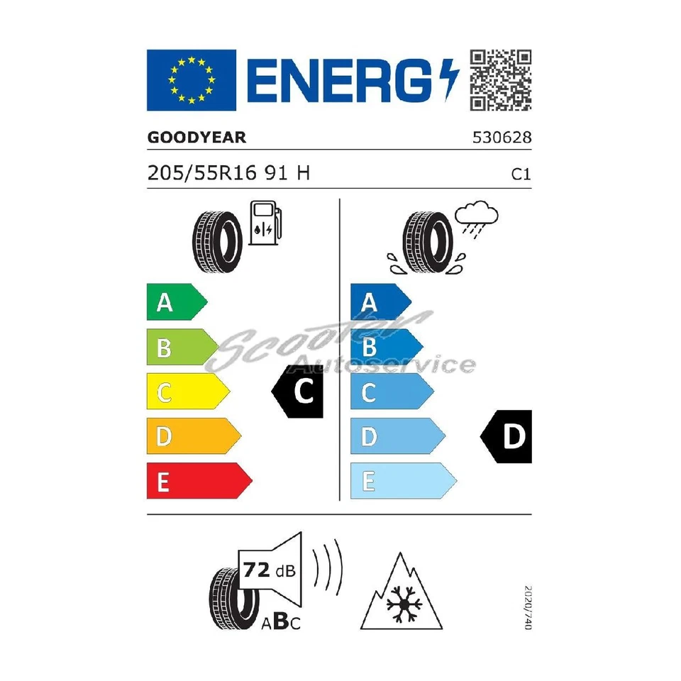 Winter-Reifen 205/55R16 91H Goodyear UltraGrip 8 3PMSF | 20441 - Bild 2 von 3