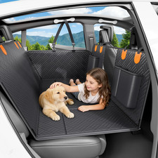 Dog Truck Seat Cover for Back Seat,Hard Bottom Dog Hammock for Car, Pet Bed Exte