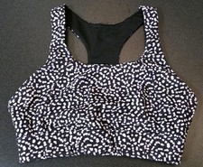 Women Sports Bra Racerback High Support Training Bra Gym Yoga Black Speck M EUC