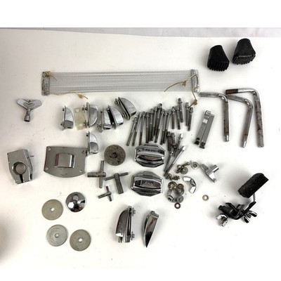 Vintage 1970s Ludwig Drum Hardware Lot Bowtie Lugs Spurs Claws Muffler 55+