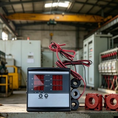 Digitales dreiphasiges Amperemeter 220V AC mit 3 Anschlüssen für Industriepane