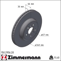 2X Zimmermann 150.2956.20 Bremsscheibe FüR BMW 3 5 6 7 X3 X4 X5 G30 F90 G31