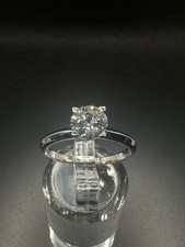 14K Solid White Gold Solitaire Ring 1.0 CT Lab-Created IGI Certified Diamond