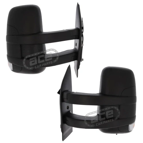 Electric Long Arm Wing Door Mirrors For Iveco Daily Van 2014-> Black 1 Pair