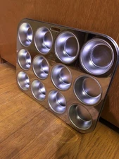 Fox Run 12-Cup Muffin Stainless Steel Baking Pans, 10.5 x 13.75 x 1.25 inches