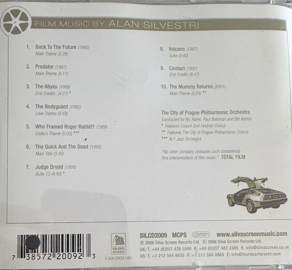 ALAN SILVESTRI - Film Music by Alan Silvestri CD 2006 Silva Screen Promo - Image 2 of 2