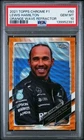 2021 TOPPS CHROME FORMULA 1 LEWIS HAMILTON #50 ORANGE WAVE 08/25 PSA 10 GEM MINT