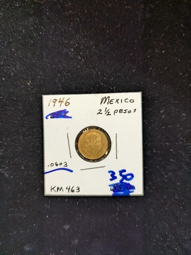 1946 Mexico 2 Pesos Gold — photo from the most recent tracked eBay sale