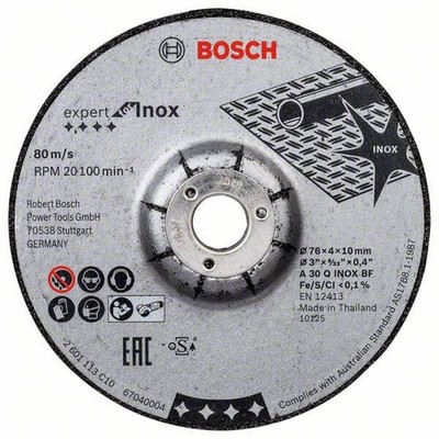 Bosch EXPERT for Inox 2 Stck. x 76 x 4 x 10 mm Schruppscheibe. für Mini-Winkelsc