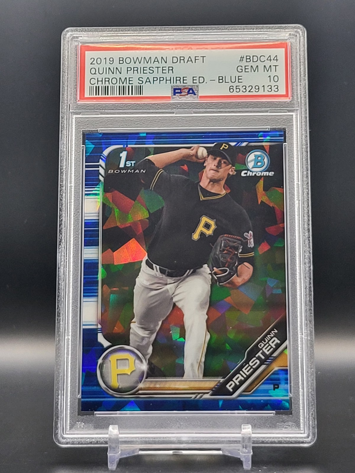 Quinn Priester 2019 Bowman Draft Chrome Sapphire Edition Blue BDC44 PSA 10 POP 2