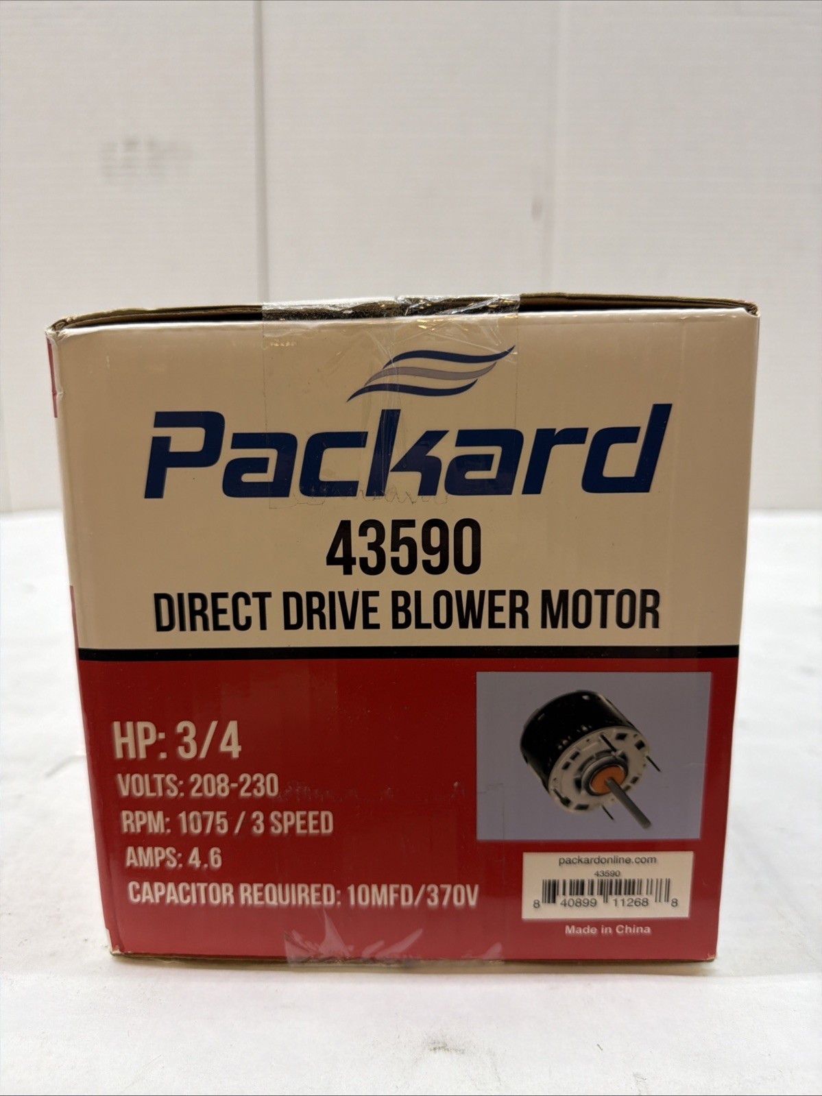 PACKARD 43590 DIRECT DRIVE BLOWER MOTOR 3 speed 3/4 hp. rpm 1075 Replace GE 3590