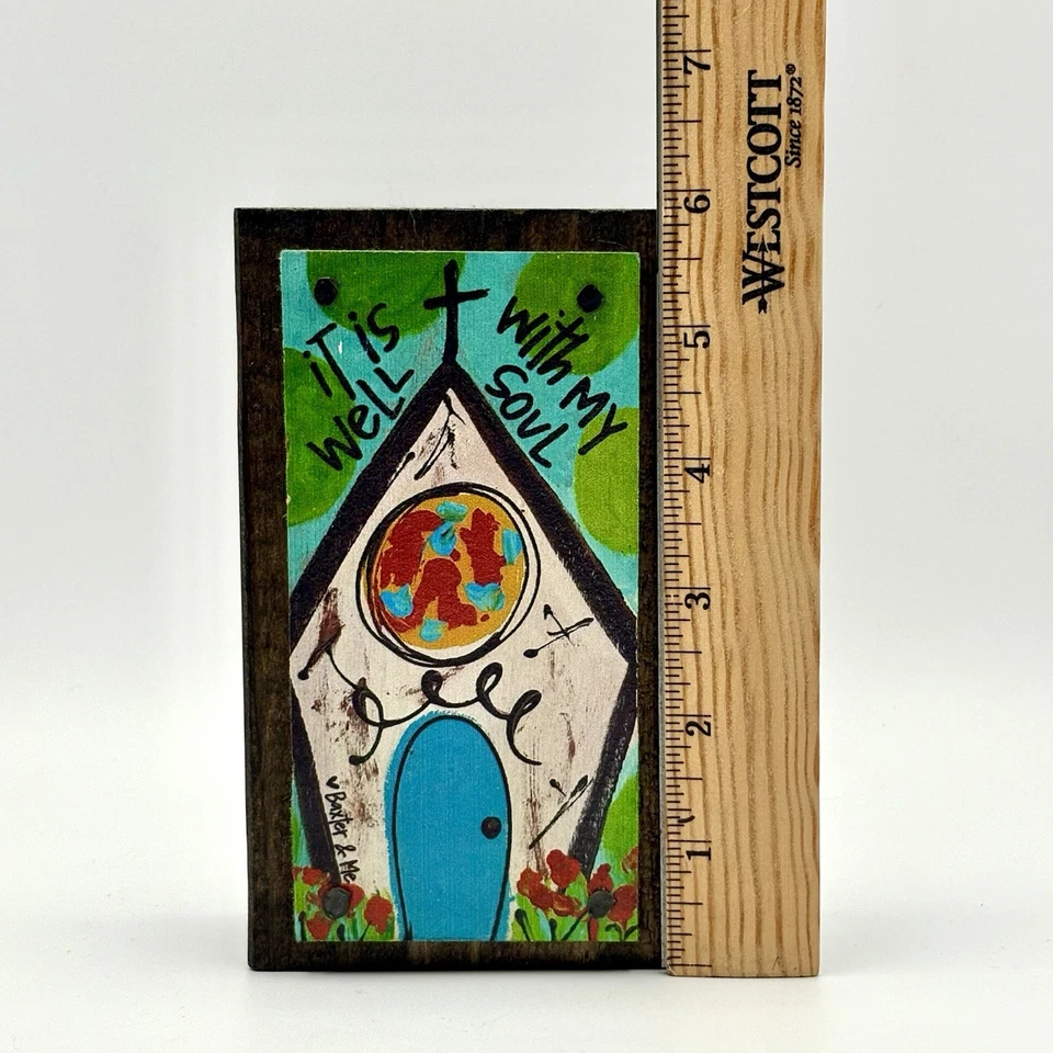Baxter & Me Artist Block Wood Church “It Is Well With My Soul” Country Plaque - Image 2 of 4