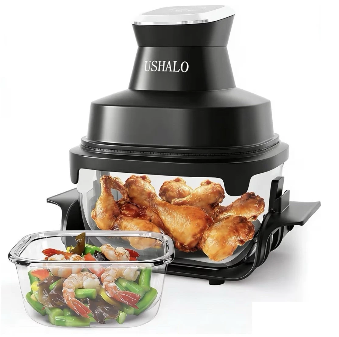 4.4QT Non-Toxic Glass Air Fryer 4 Presets 180-400°F Auto Pause Dishwasher Safe
Opens in a new window