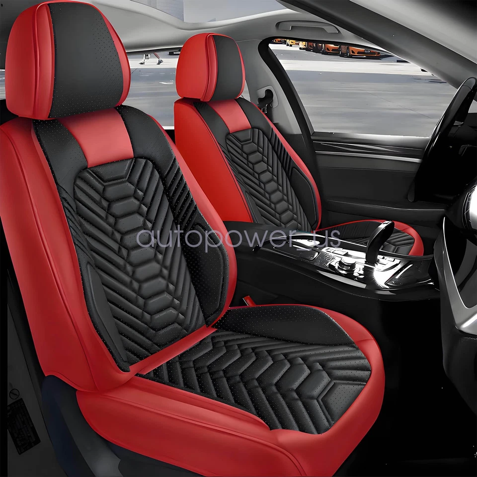 For Chevrolet Silverado GMC 1500 2500HD 3500HD Leather Car Seat Cover Full Set Foto 3 de 4