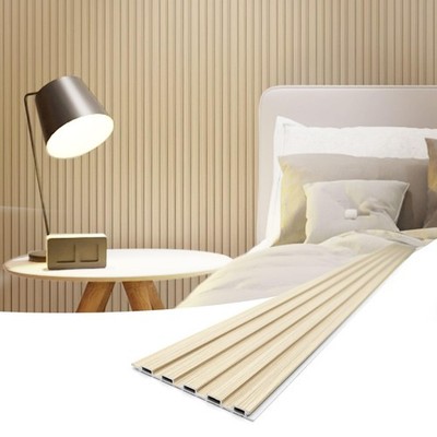 Art3d Slat Wall Panels, WPC Soundproof 3D 96 x 6 x 0.3 inches, Oak 