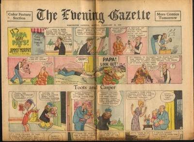 Worcester Evening Telegram Comics 2/20 1928 It's Papa Who Pays; Toots & Casper