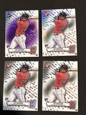 4x Bo Naylor 2023 Topps Pristine RC Card Lot w/1 Purple /99, 1 Refractor, 2 Base