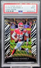2018 Select Concourse Level 🦓 Zebra Prizm PATRICK MAHOMES #66 Chiefs PSA 9