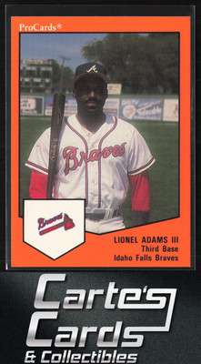 Lionel Adams III 1989 ProCards Minor League Team Sets #2012 Idaho Falls Braves