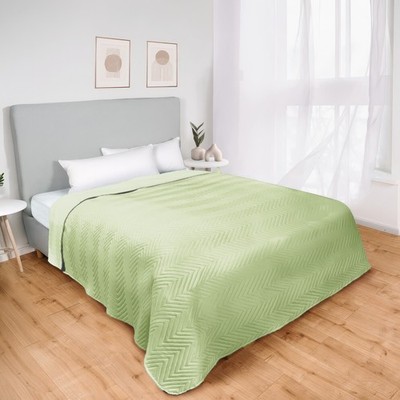 200 x 220 cm Tagesdecke Steppdecke Bettüberwurf grün mit Wendefunktion