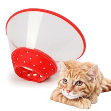 Pet Cone Recovery Dog Cone Adjustable Dog Collar Clear Padded Collar with Bre...